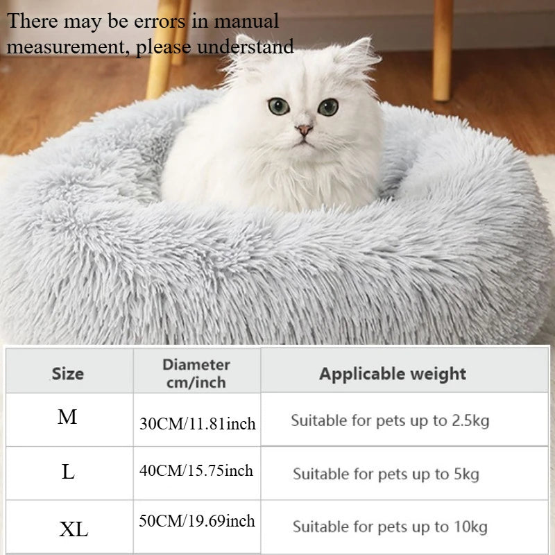 Soft Circular Cat Mattress with Filling,Comfortable and Soft,Donut Cuddler Warming Cozy Soft round Bed, Fluffy Plush Cushion Bed